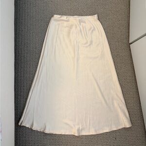 Fashion Nova Cream silk Skirt
